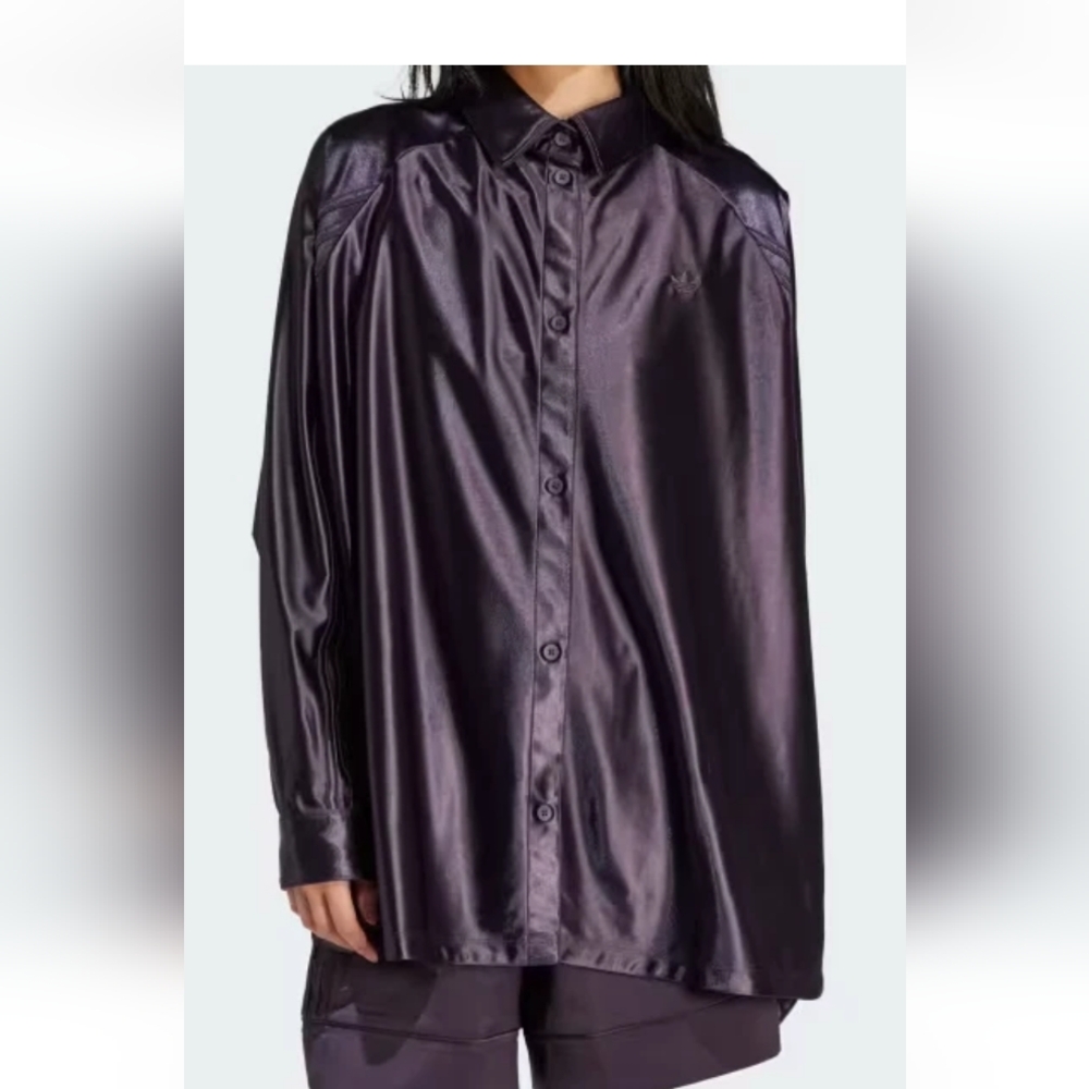 NWOT Sleek Purple Button-Up Shirt